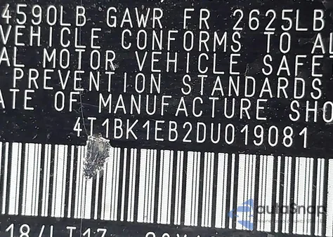 2013 Toyota Avalon Xle Touring из США, поврежденный, VIN 4T1BK1EB2DU019081